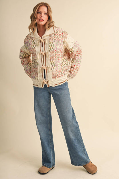 Mixed Media Floral Patchwork Jacket