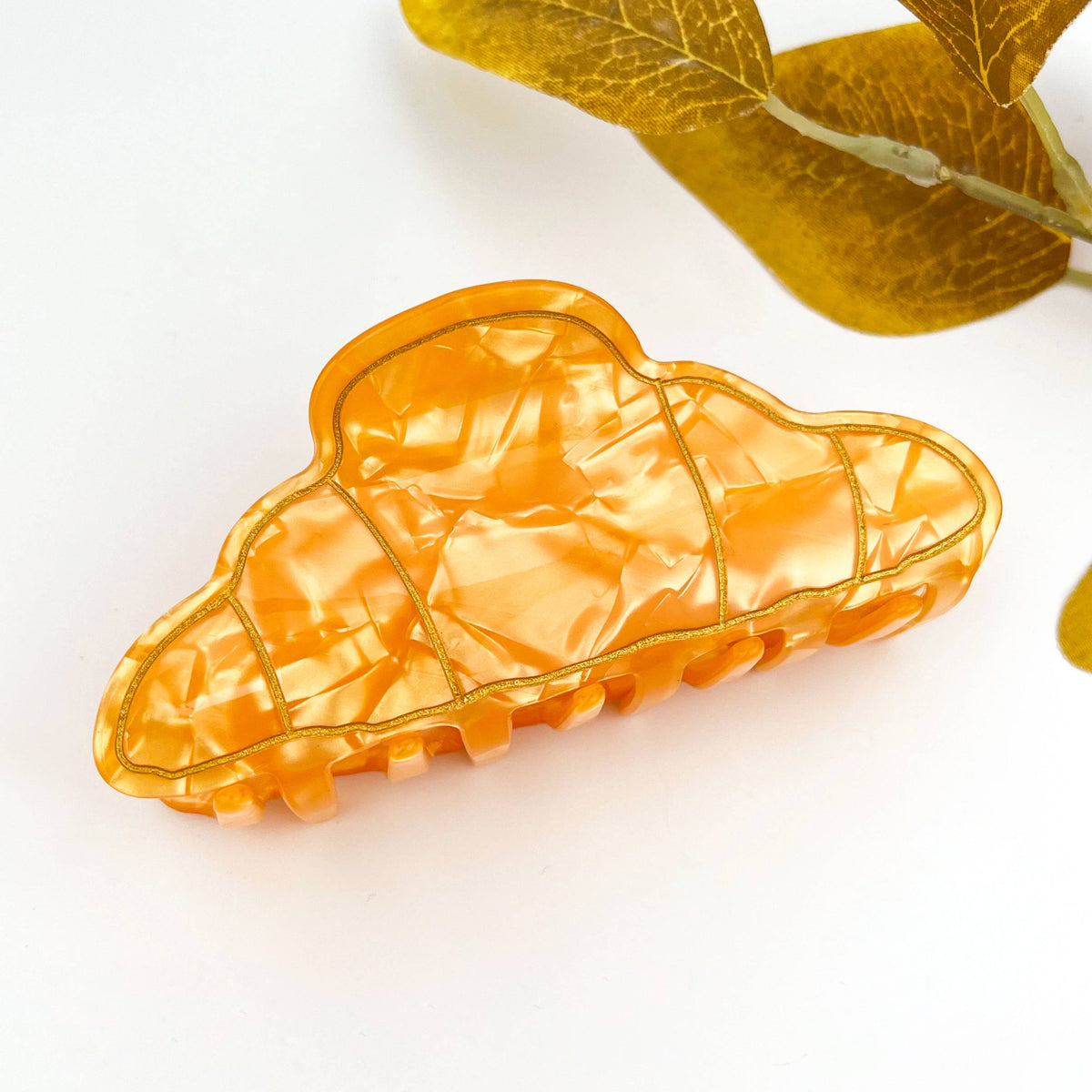 Cute Croissant Acrylic Printed Hair Claw Clip