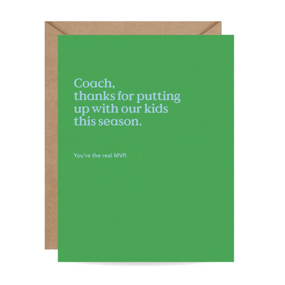 The Real MVP Coach Thank You Card