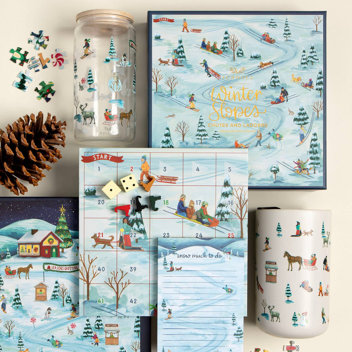 Winter Slopes 16oz Glass Can