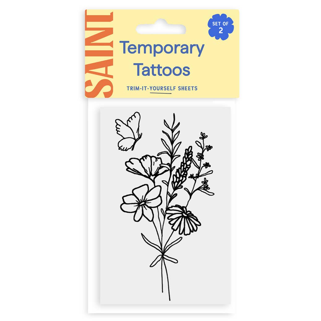 Butterfly Floral Temporary Tattoos