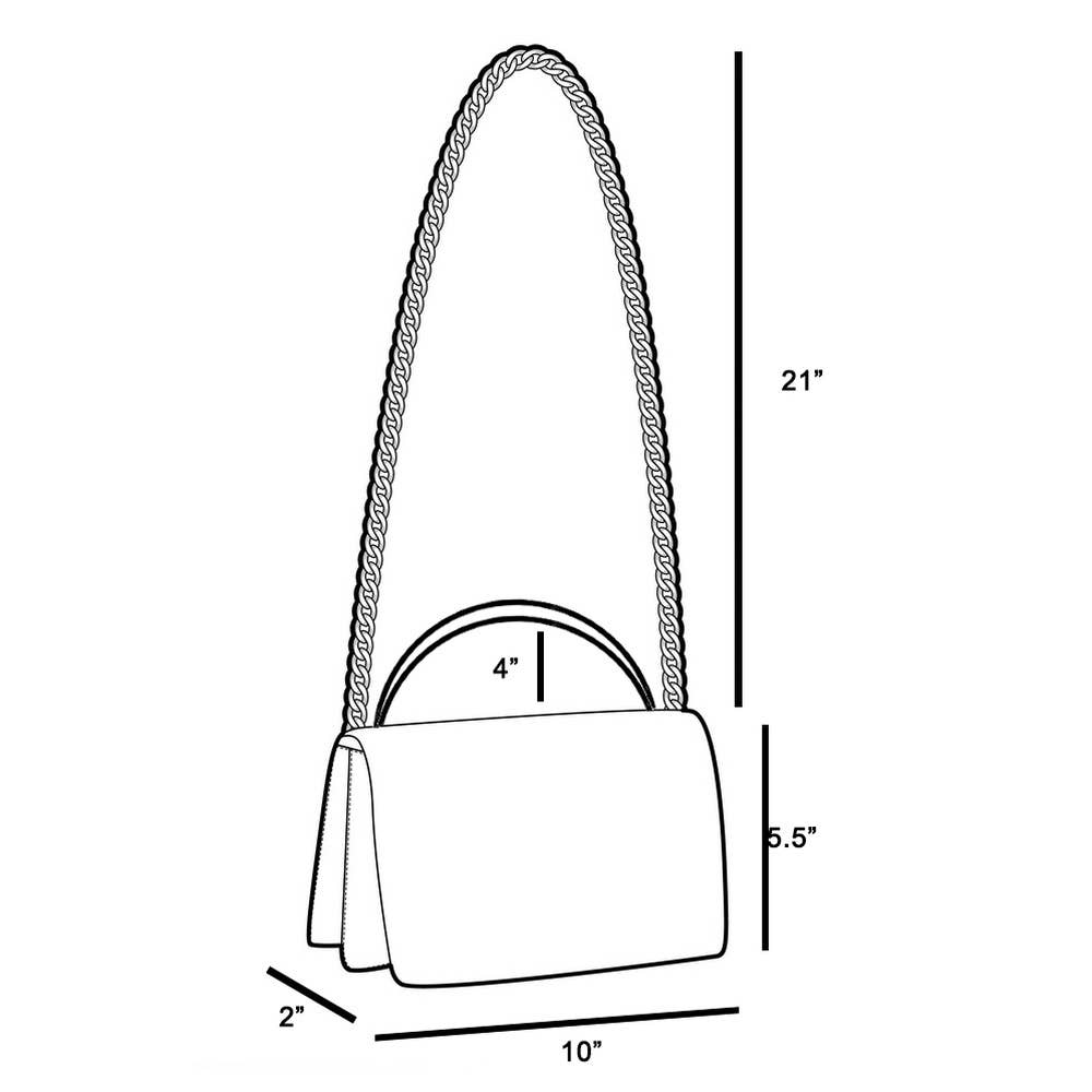 Patent Vegan Leather Bamboo Handle Frame Bag