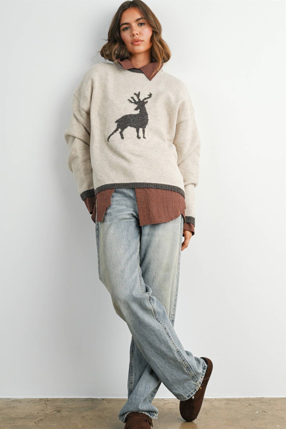Reindeer Graphic Knit Sweater