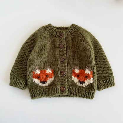 Fox Cardigan Baby/Kid Sweater