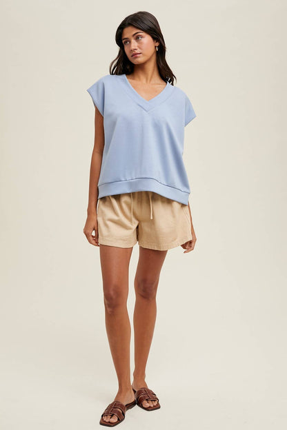 SLEEVELESS SCUBA CROP PULLOVER