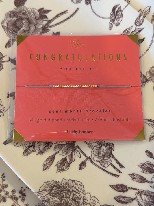 Sentiments Bracelet - GOLD - Congratulations