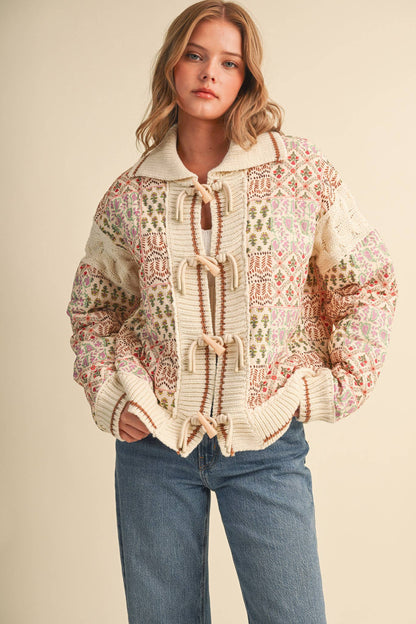 Mixed Media Floral Patchwork Jacket