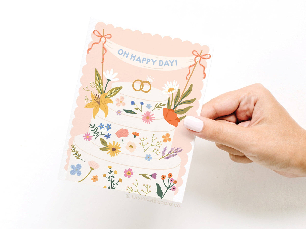 Oh Happy Day Floral Cake Greeting Card