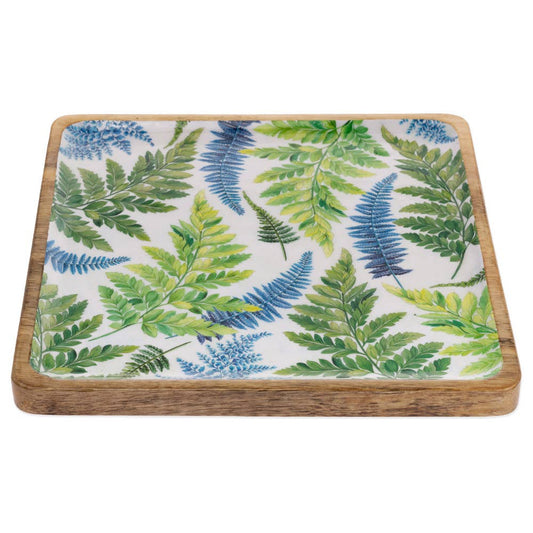 Arwea Mango Wood & Enamel Square Platter