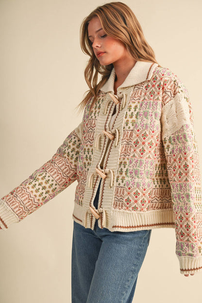 Mixed Media Floral Patchwork Jacket