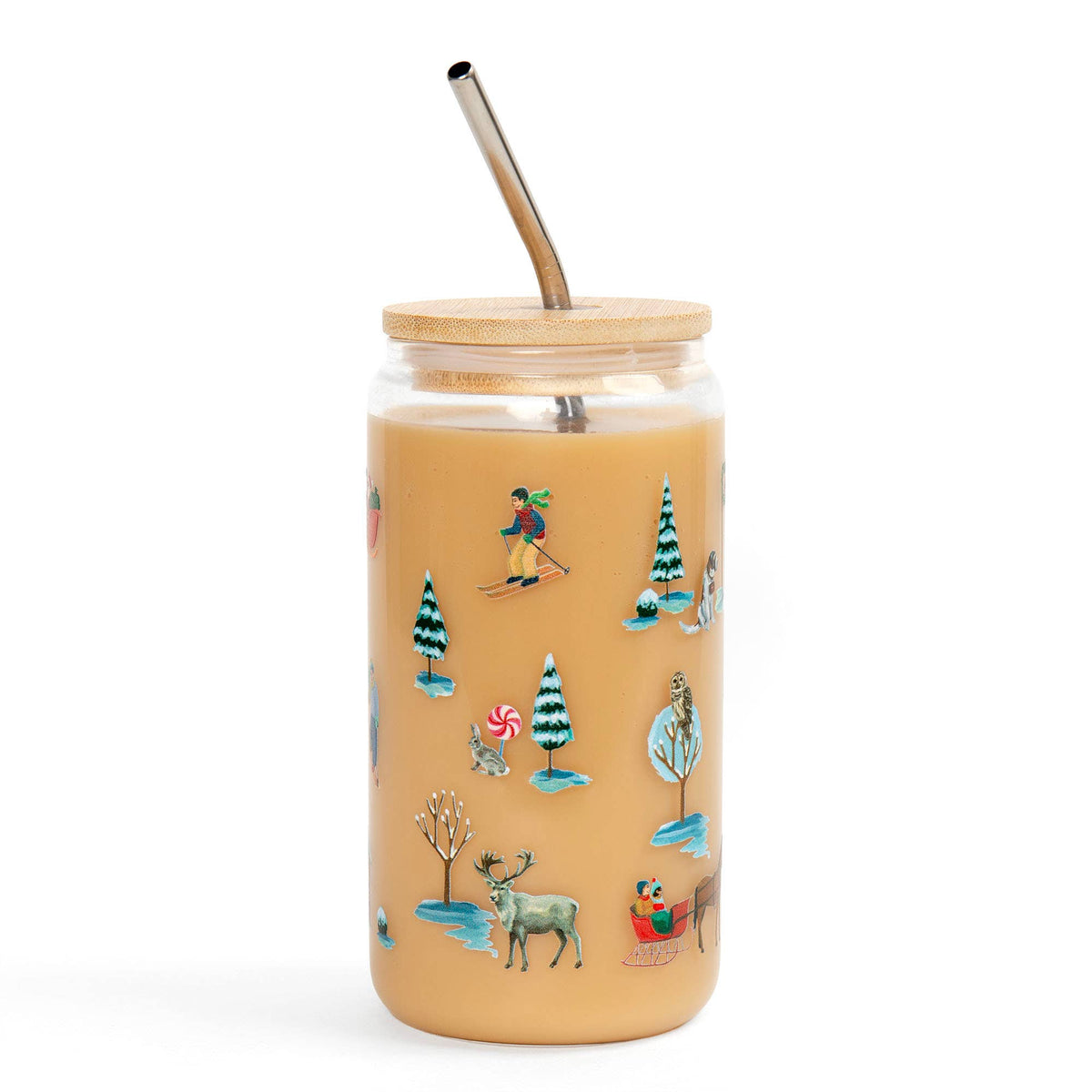 Winter Slopes 16oz Glass Can