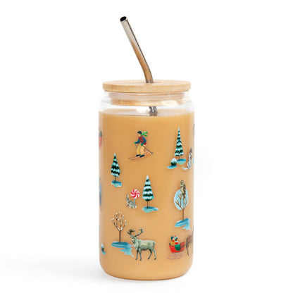 Winter Slopes 16oz Glass Can