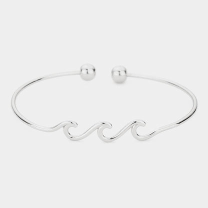 Metal Wave Cuff Bracelet