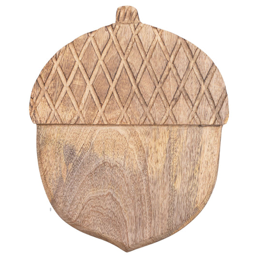 11.75" Acorn Mango Wood Cutting Board Fall Autumn
