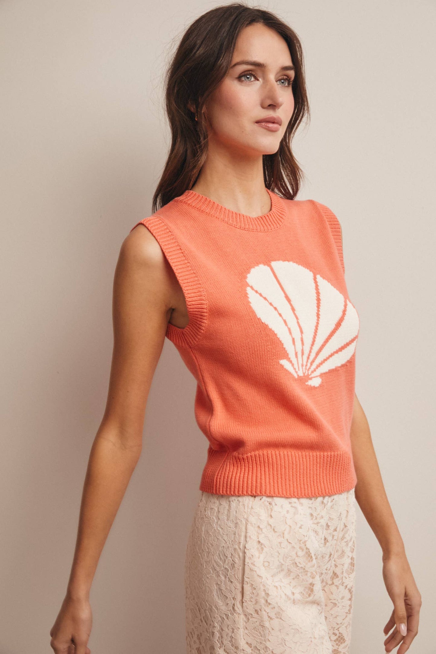 Shell Knit Sweater Vest