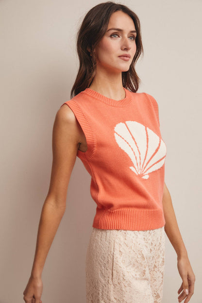 Shell Knit Sweater Vest