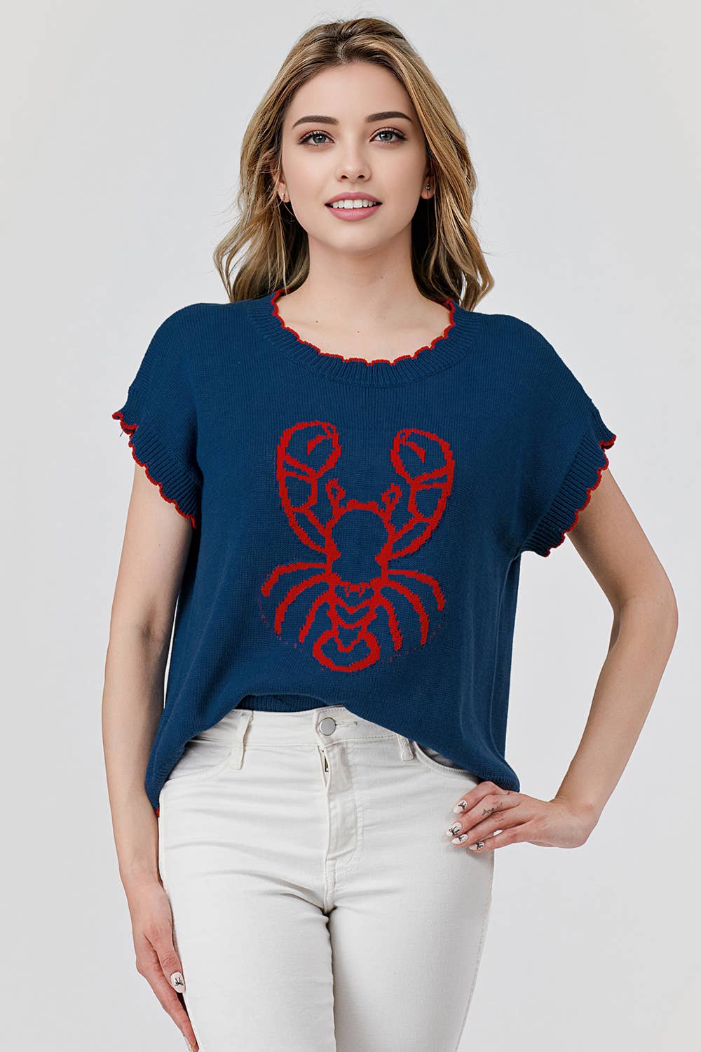 Lobster Sweater Scallop Edge 
