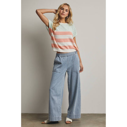 MULTICOLOR STRIPED SWEATER TOP