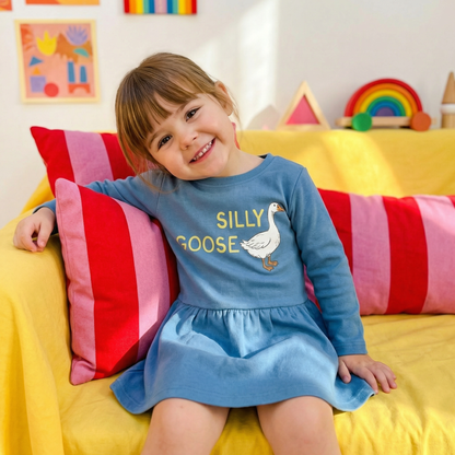 Chloe Long Sleeve Jersey Dress - Silly Goose