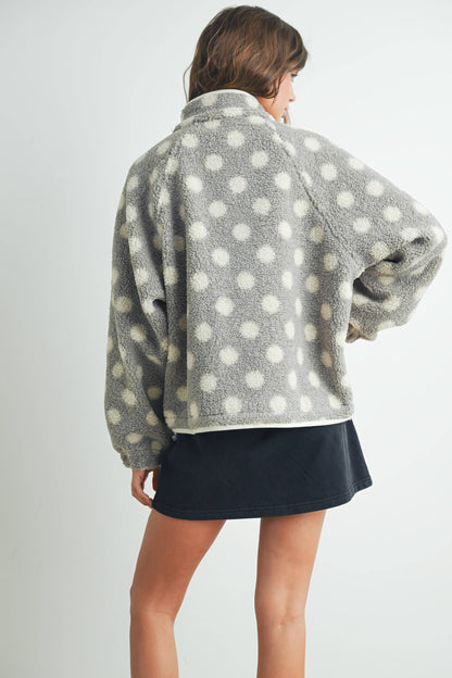 Fall Polka Dot Button Down Jacket