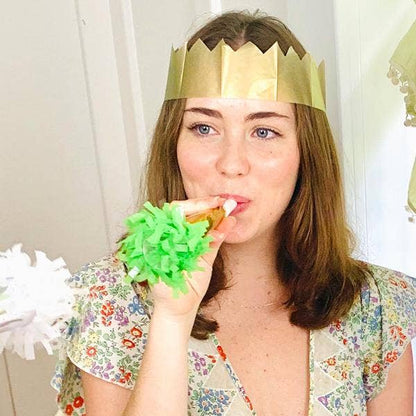 Gold Tissue Paper Crowns - Set of 8