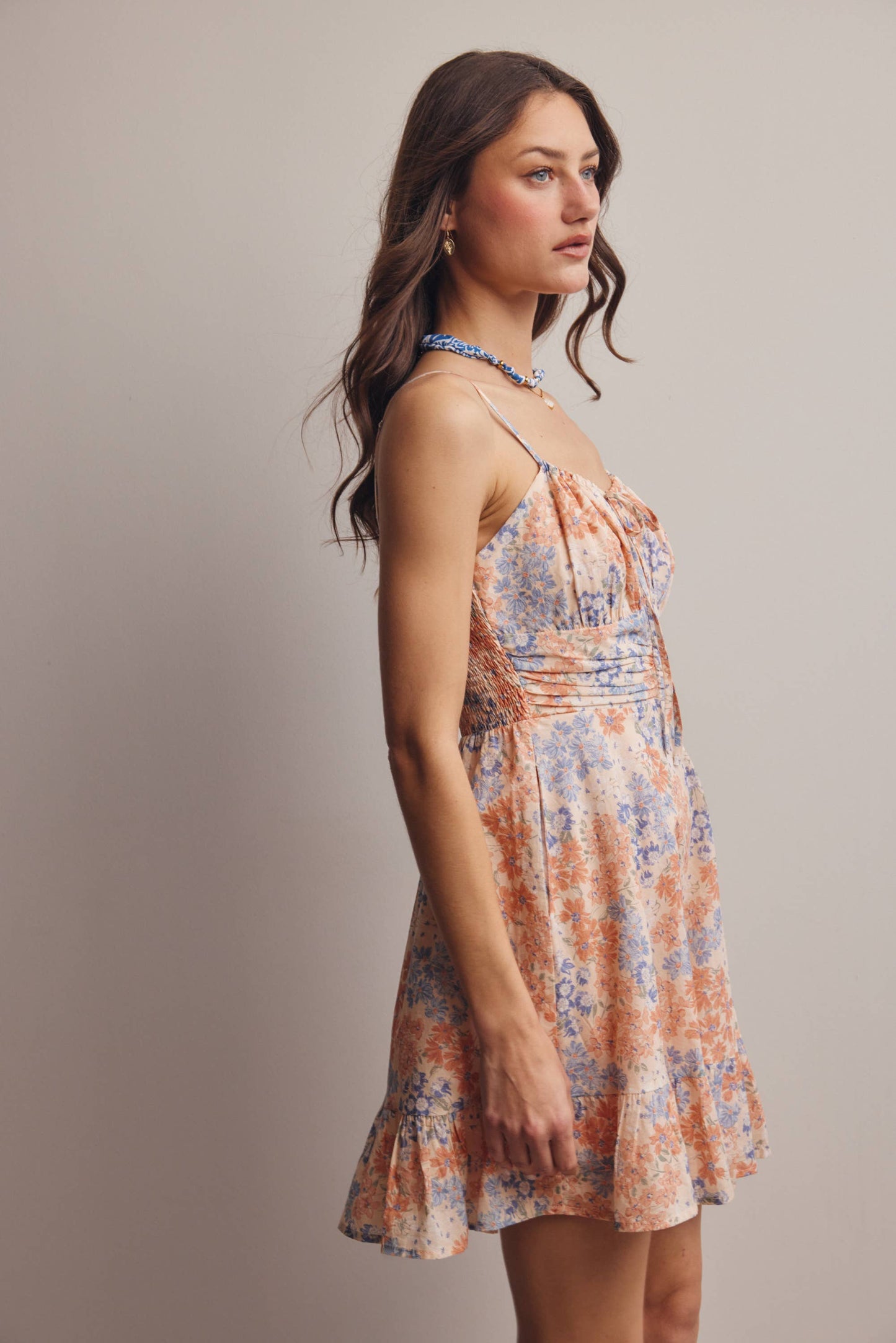 Floral Ruffle Mini Dress