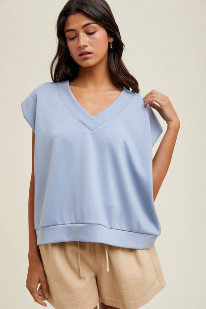 SLEEVELESS SCUBA CROP PULLOVER