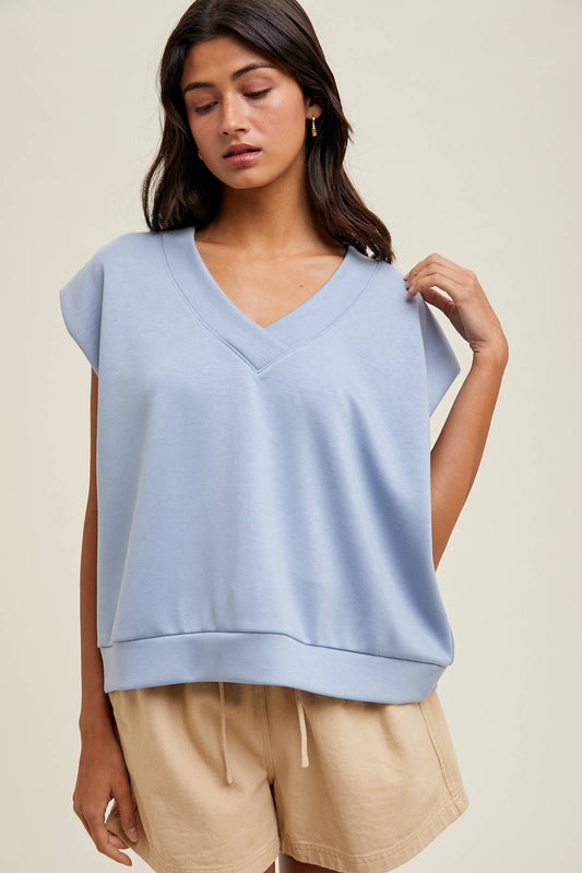 SLEEVELESS SCUBA CROP PULLOVER