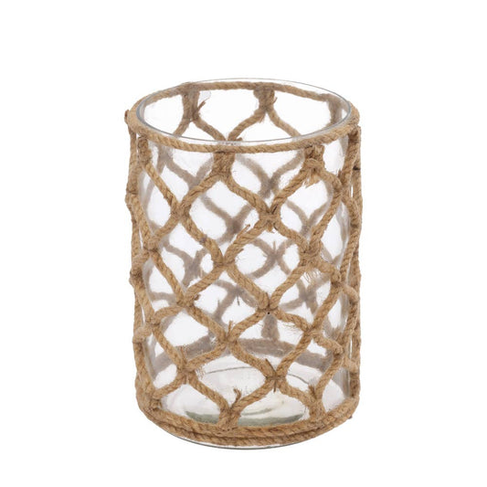 Jute Hurricane Lantern - 6" Tall