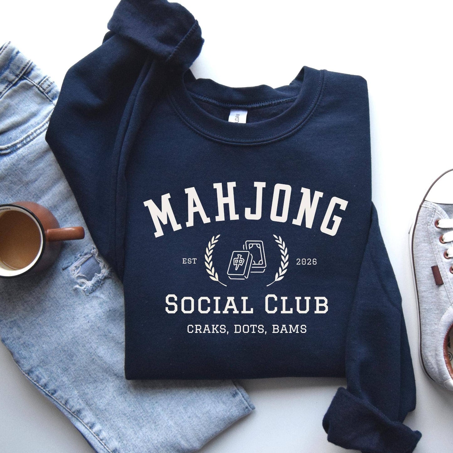 Navy Mahjong Social Club Sweatshirt
