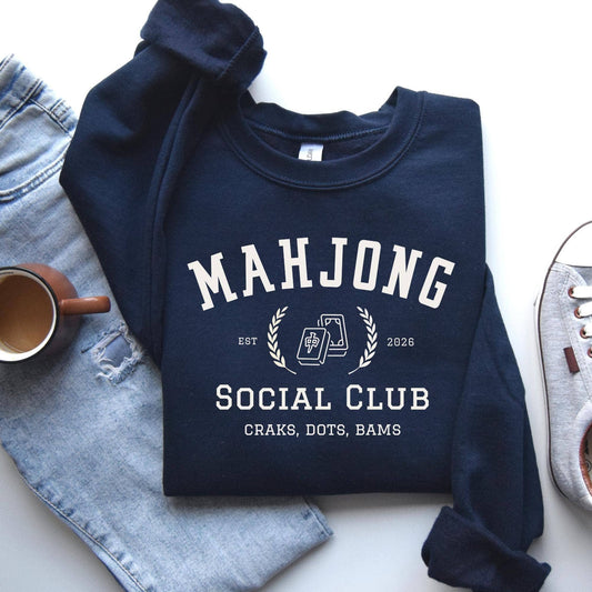 Navy Mahjong Social Club Sweatshirt