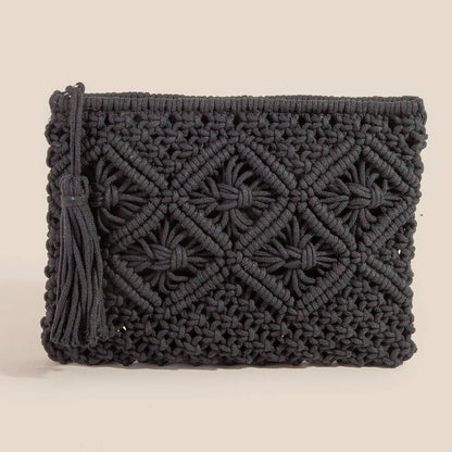 Crochet Clutch Tassel Bag