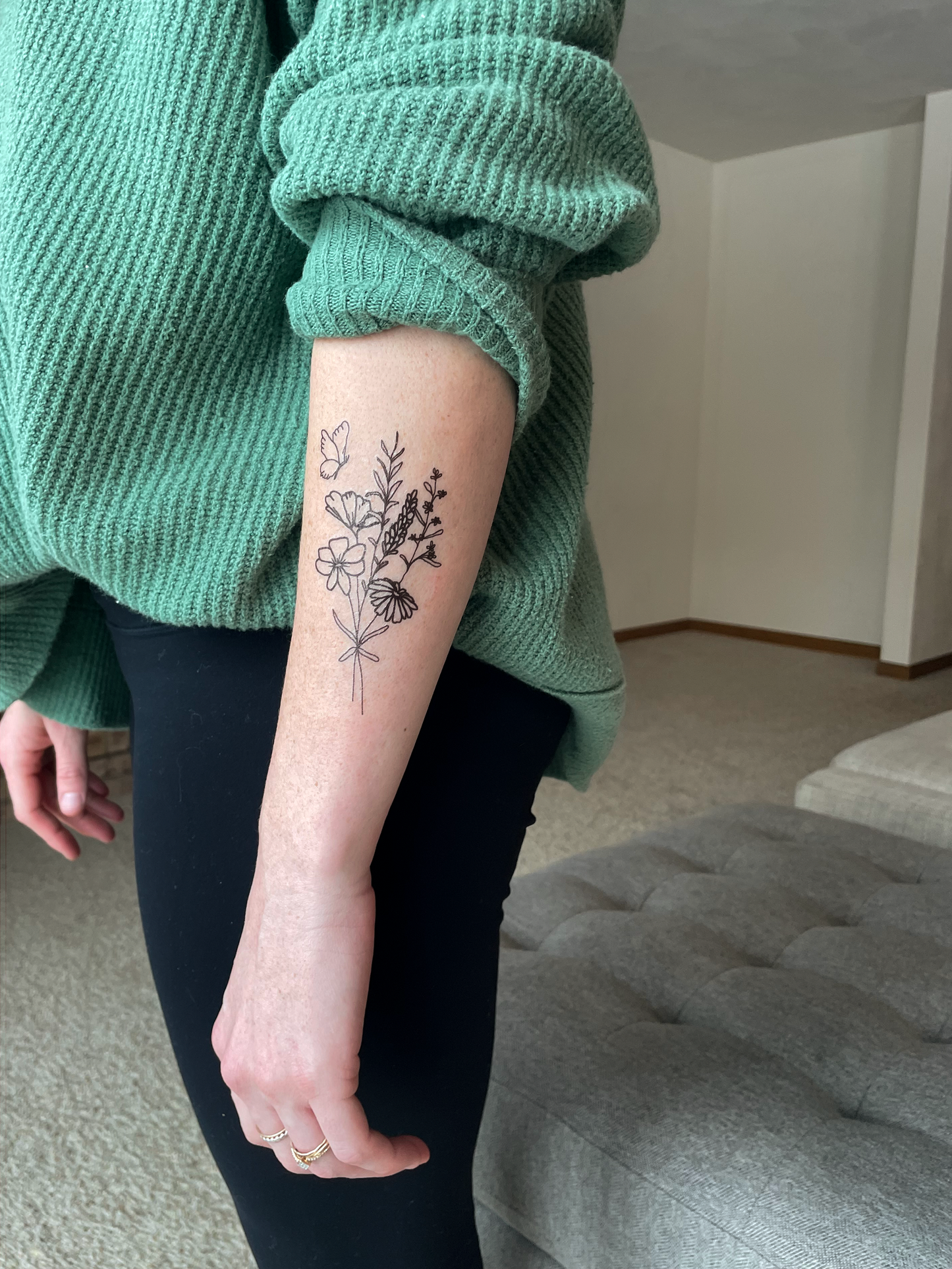 Butterfly Floral Temporary Tattoos