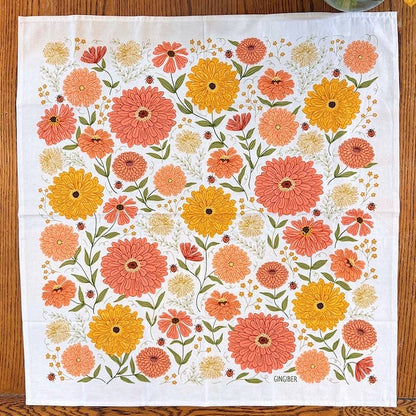 Zinnia Tea Towel - Spring Floral