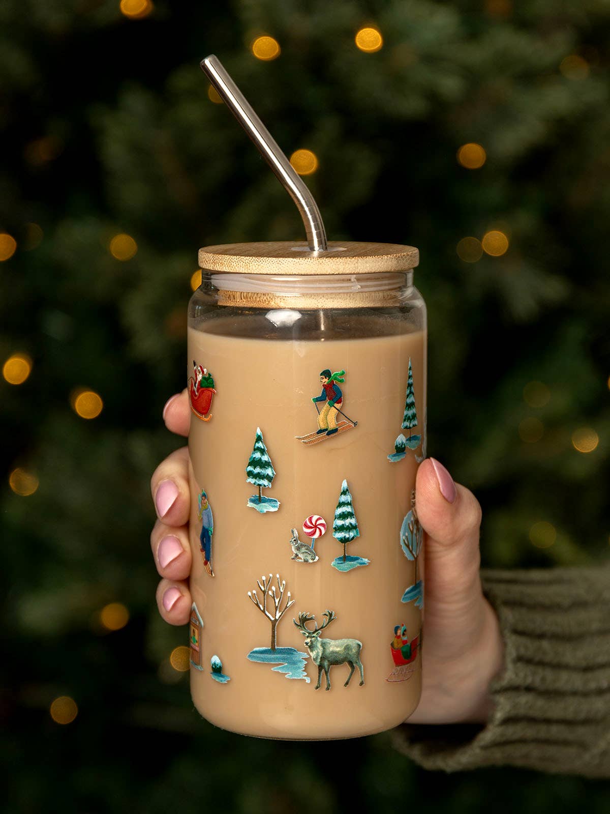 Winter Slopes 16oz Glass Can