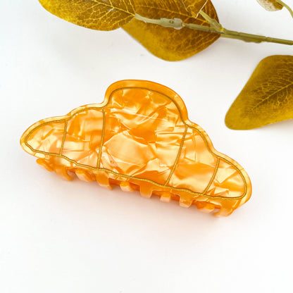 Cute Croissant Acrylic Printed Hair Claw Clip