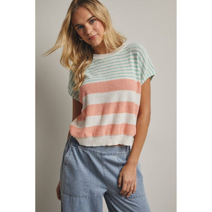 MULTICOLOR STRIPED SWEATER TOP