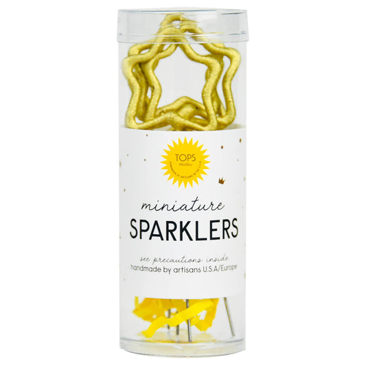 Mini 4" Gold Star Sparkler Wands - Tube of 4
