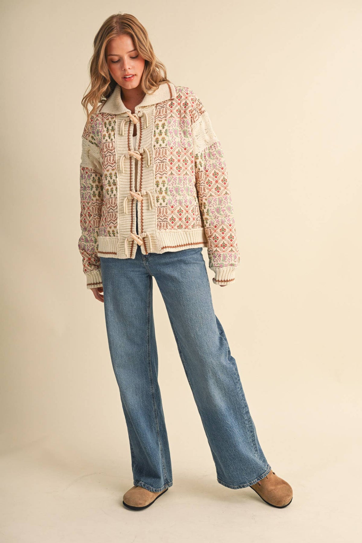 Mixed Media Floral Patchwork Jacket