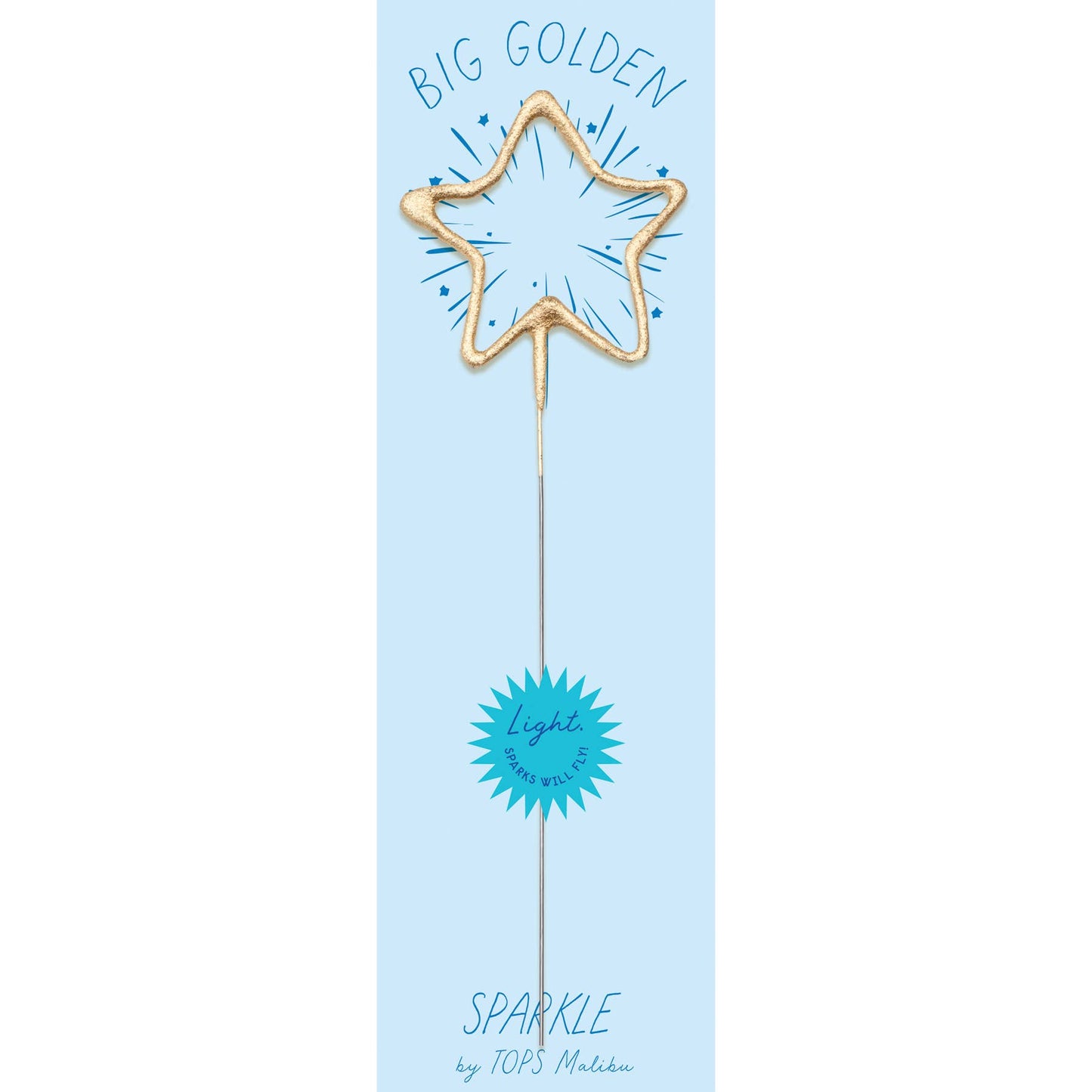 Big 8" Gold Star Sparkler Wand - "Big Golden" - Asst Colors