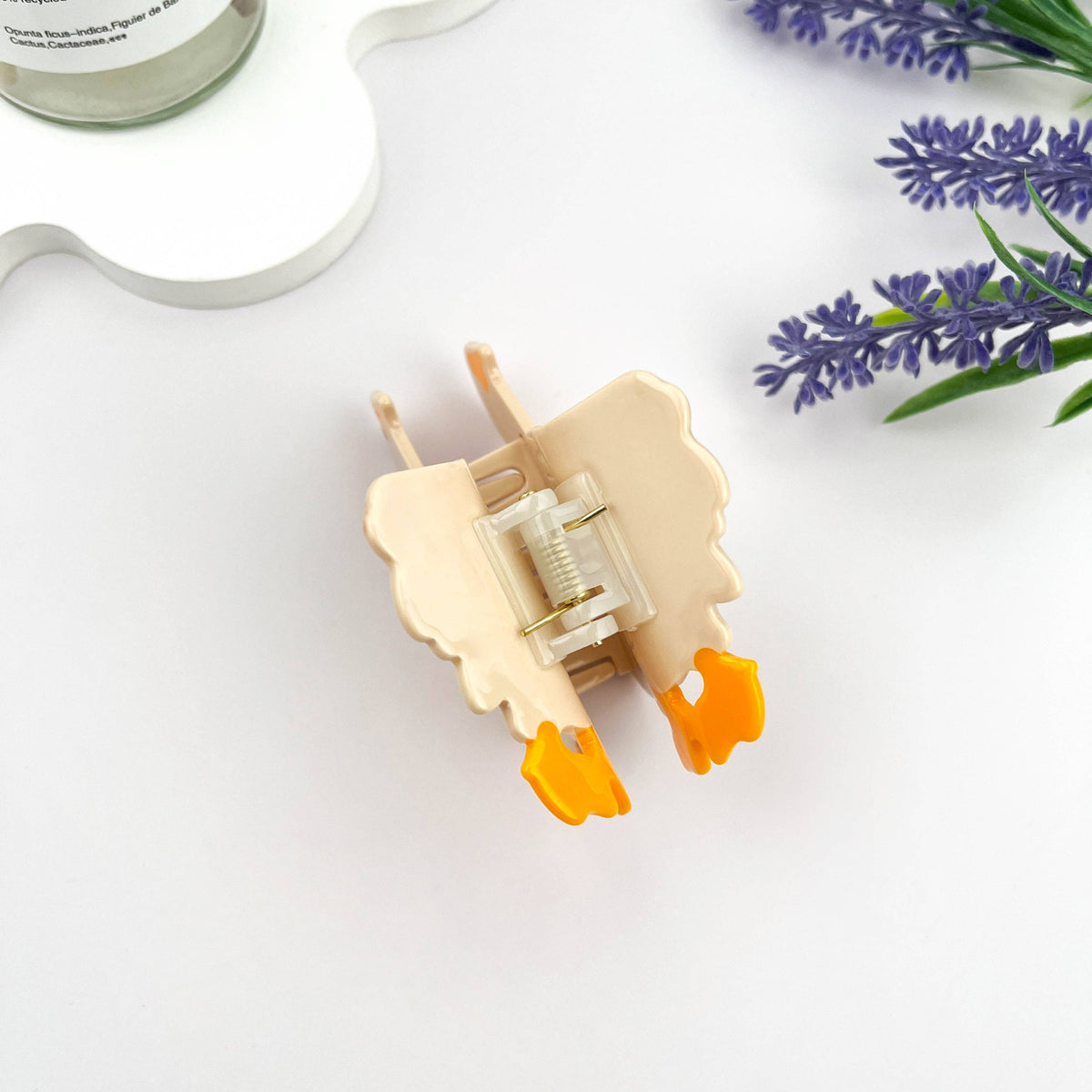 White Goose Acetate Animal Hair Claw Clip