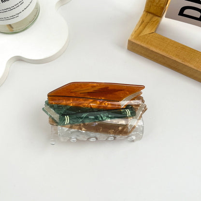 Book Print Acrylic Hair Claw Clip