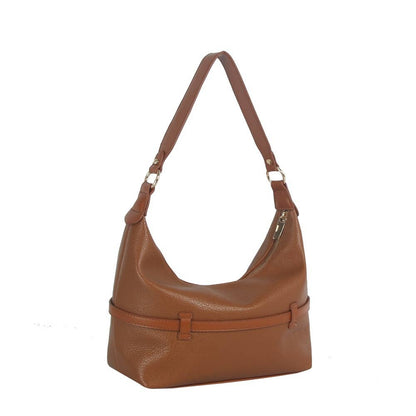 Vegan Leather Horsebit Strap Hobo Shoulder Bag