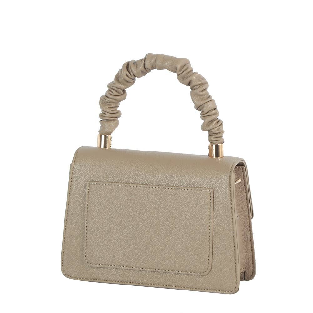 Scrunch Handle Structured Flap Bag