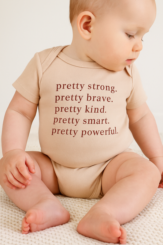 Pretty Brave baby onesie, baby clothes, girls onesie, gift