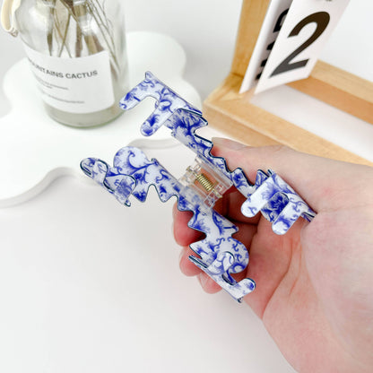 Wave flowers hair Claw clip