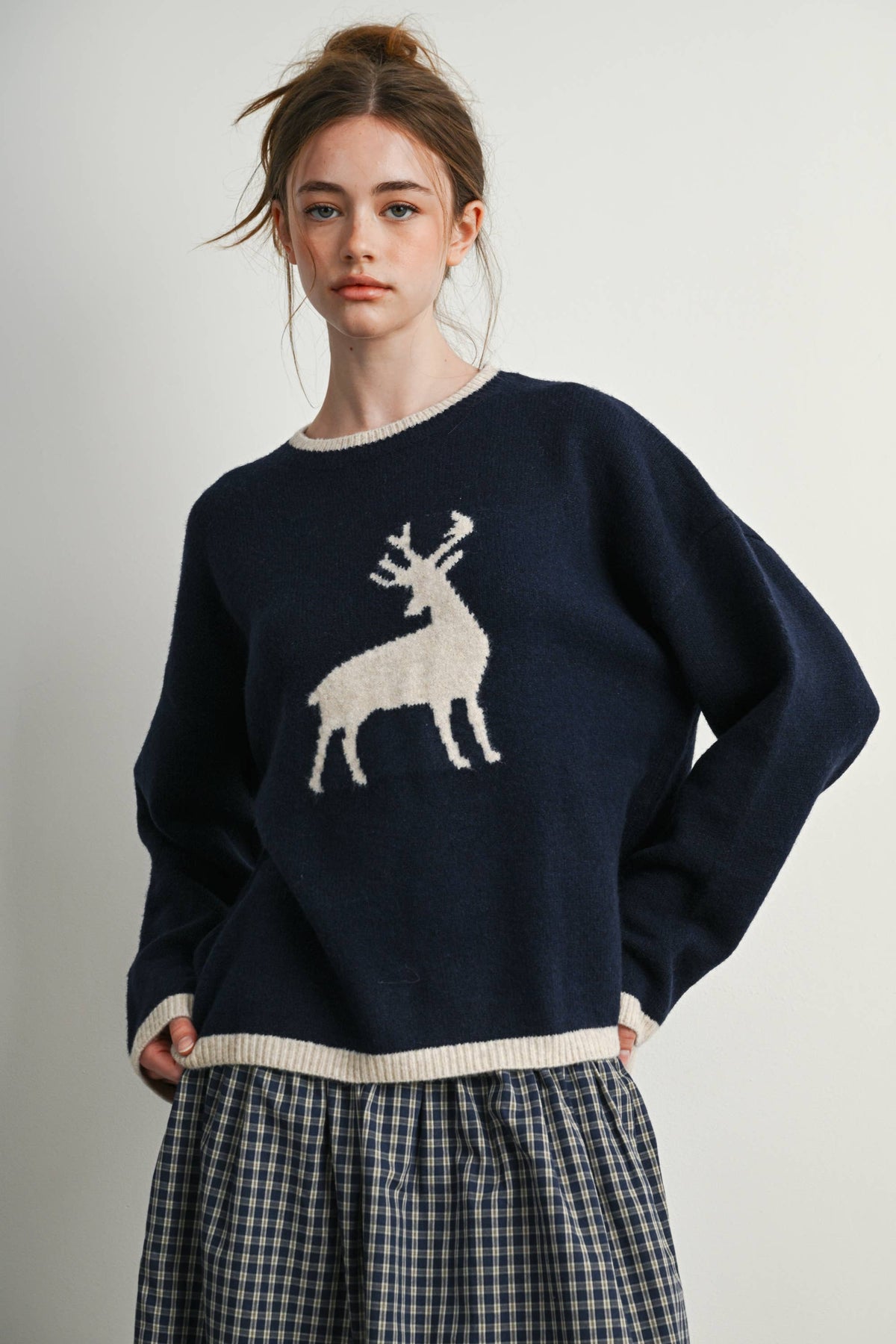 Reindeer Graphic Knit Sweater