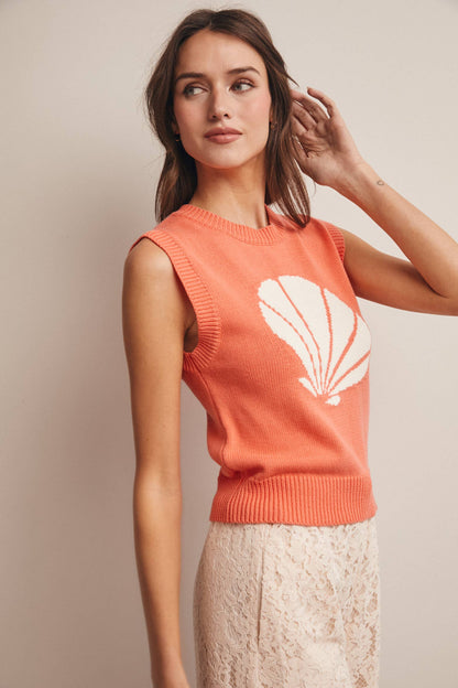 Shell Knit Sweater Vest