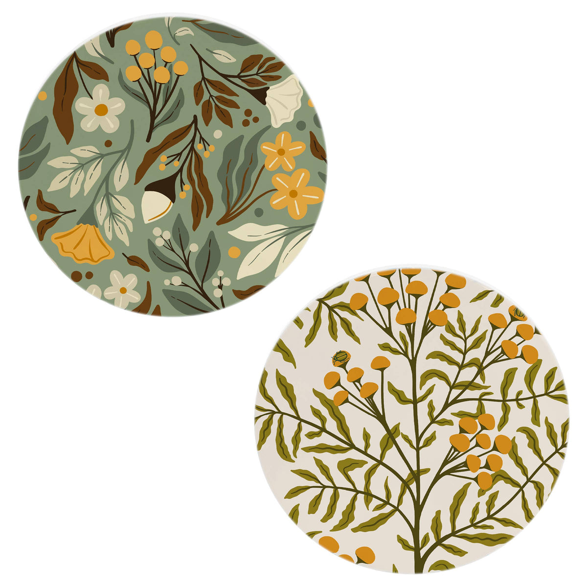 Autumn Acorn Ceramic Coasters Fall