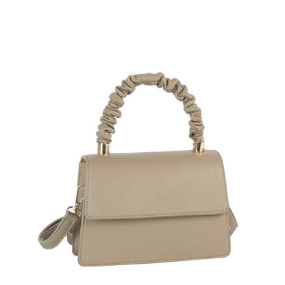 Scrunch Handle Structured Flap Bag